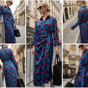 Zara Multicolor Long Sleeve Dress